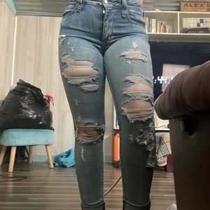 American Eagle skinny ripped jeans